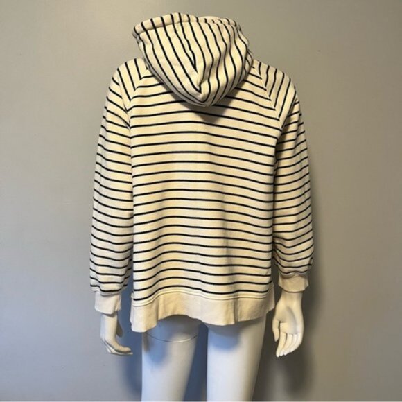 M&S COLLECTION Pure Cotton Striped Longline Hoodie - Picture 5 of 9